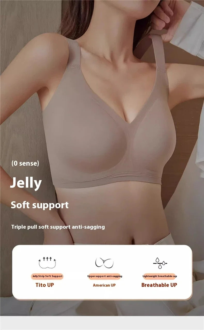 New Plus Size Seamless Wireless Bras for Women Minimizer Push Up Lingerie One-piece Intimates Beauty Back Underwear