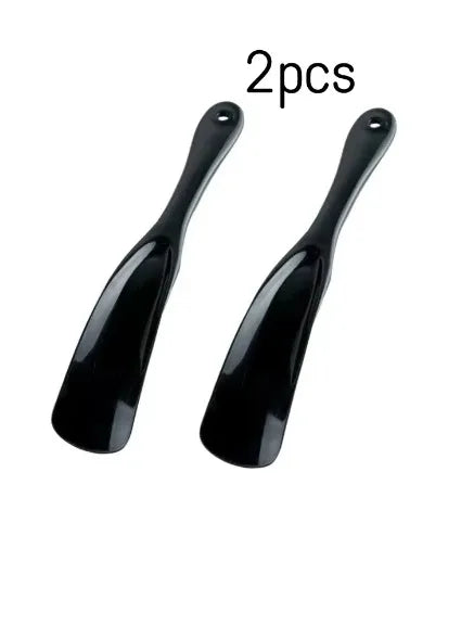 2PCS Unisex Long-Handle Shoe Horns USA Portable Plastic Shoe Helpers Non-Slip Easy-Wear Tools for Travel & Daily Use