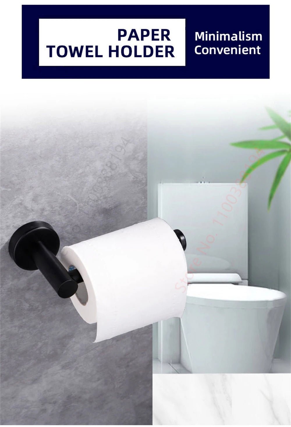Adhesive Toilet Roll Paper Holder USA Wall-Mount No-Drill Tissue Towel Dispenser Stainless Steel Kitchen Bathroom Organizer Storage Stand - Ammpoure