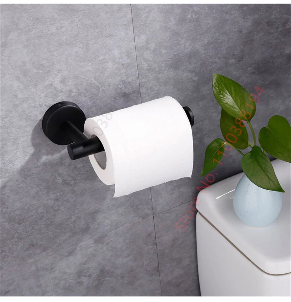 Adhesive Toilet Roll Paper Holder USA Wall-Mount No-Drill Tissue Towel Dispenser Stainless Steel Kitchen Bathroom Organizer Storage Stand - Ammpoure