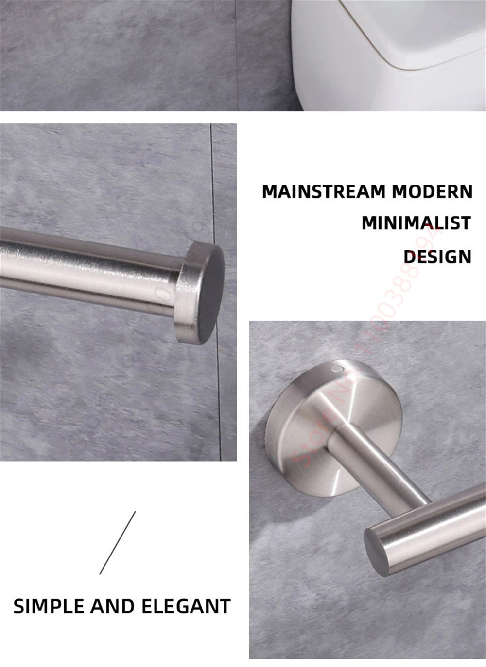 Adhesive Toilet Roll Paper Holder USA Wall-Mount No-Drill Tissue Towel Dispenser Stainless Steel Kitchen Bathroom Organizer Storage Stand - Ammpoure