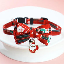 Load image into Gallery viewer, Adjustable Cat Collar Christmas Pet Collar with Bells and Bows Small Pendant Decoration To Prevent Getting Lost for Cats Puppies - Ammpoure Wellbeing 🇬🇧
