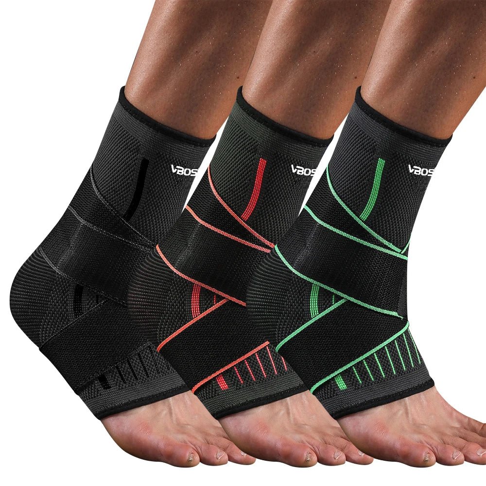Adjustable Elastic Ankle Brace Compression Sleeve Foot Support Stabilizer for Plantar Fasciitis Achilles Tendonitis Sports Sock - Ammpoure