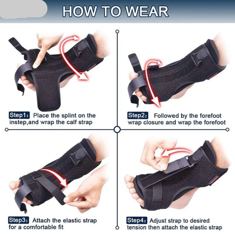 Adjustable Plantar Fasciitis Night Splint Foot Drop Orthosis Stabilizer Brace UK - Ammpoure
