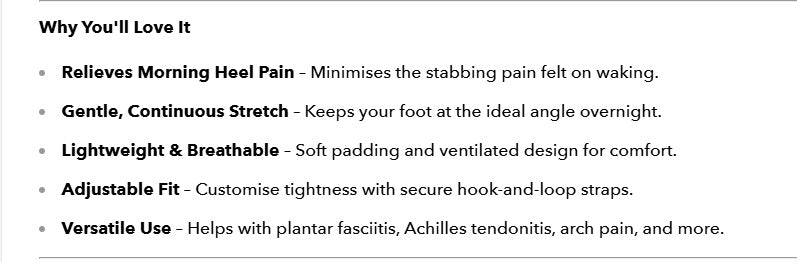 Adjustable Plantar Fasciitis Night Use Foot Splint Drop UK Orthotic Stabilizer Brace Elastic Care Tools Lightweigh Improve Gait - Ammpoure