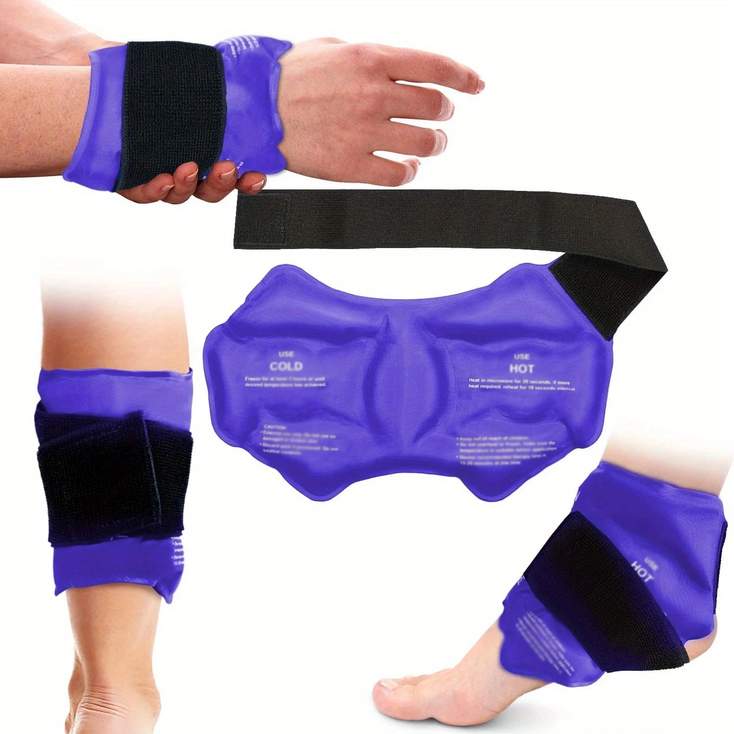 Ankle Brace Ice Pack Wrap For Injuires Hot Cold Therapy Reusable Gel Cold Pack Ankle Support For Pain Relief Sprains - Ammpoure
