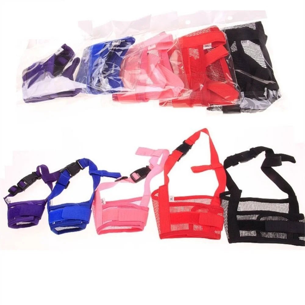 Anti Barking Dog Muzzle For Small Large Dogs Adjustable Mesh Breathable Pet Mouth Muzzle For Dogs Nylon Straps Dog Accessories - Ammpoure