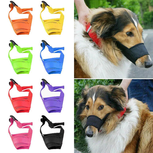 Anti Barking Dog Muzzle For Small Large Dogs Adjustable Mesh Breathable Pet Mouth Muzzles For Dogs Nylon Straps Dog Accessories - Ammpoure Wellbeing 🇬🇧