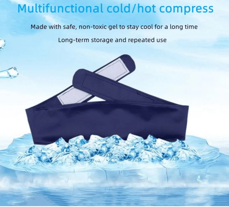Antipyretic Cold Compress Headband for Children and Adults, Physical Cooling, Reusable Hot Compress Headband for Pain Relief - Ammpoure