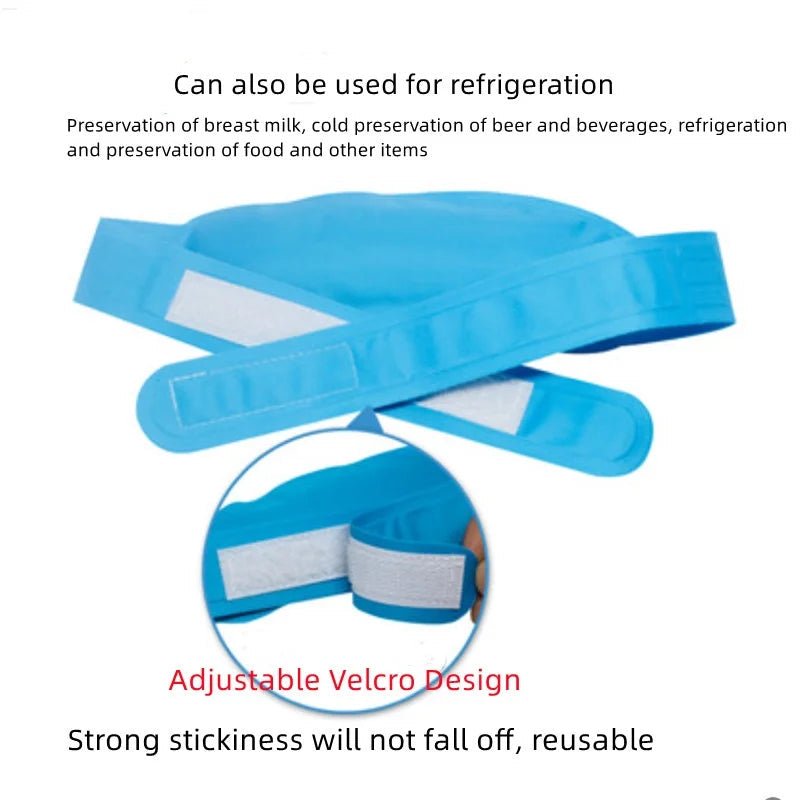 Antipyretic Cold Compress Headband for Children and Adults, Physical Cooling, Reusable Hot Compress Headband for Pain Relief - Ammpoure