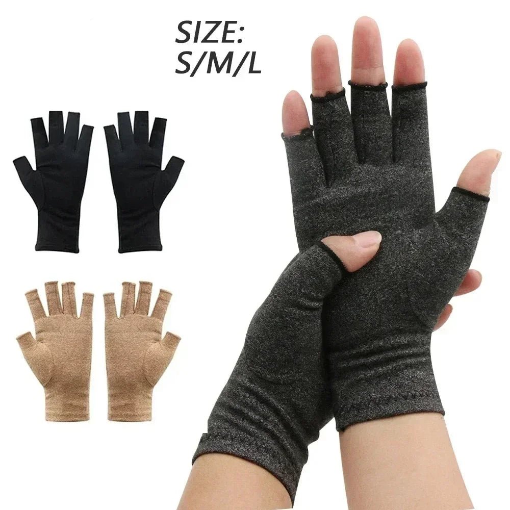 Arthritis Compression Gloves Relieve Pain From Rheumatoid RSI Carpal Tunnel Fingerless Gloves Computer Typing & Dailywork Glove - Ammpoure