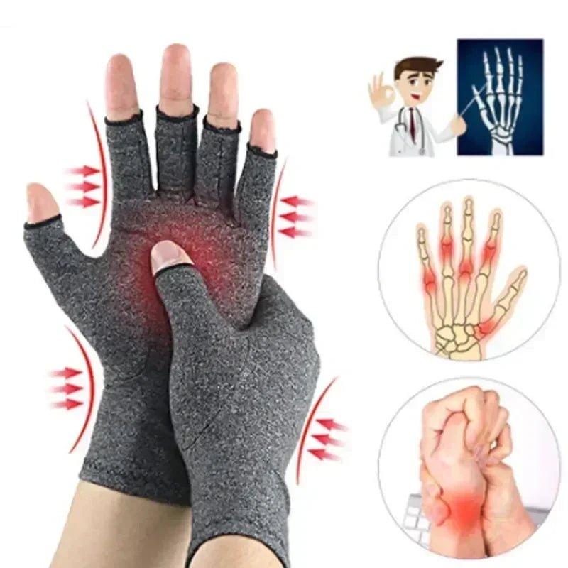 Arthritis Compression Gloves Relieve Pain From Rheumatoid RSI Carpal Tunnel Fingerless Gloves Computer Typing & Dailywork Glove - Ammpoure