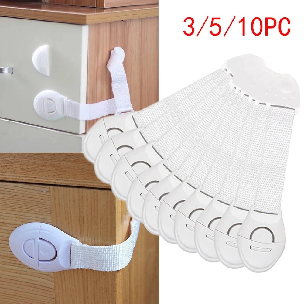 Baby Safety Cabinet Lock Kids Security Protection Drawer Door Cabinet Locks Plastic Protection Children Safety Door Straps - Ammpoure