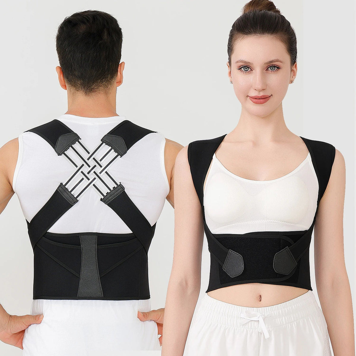 Back Brace Posture Corrector for Women and Men, Shoulder Straightener Adjustable Full Back Support Upper and Lower Pain Relief - Ammpoure