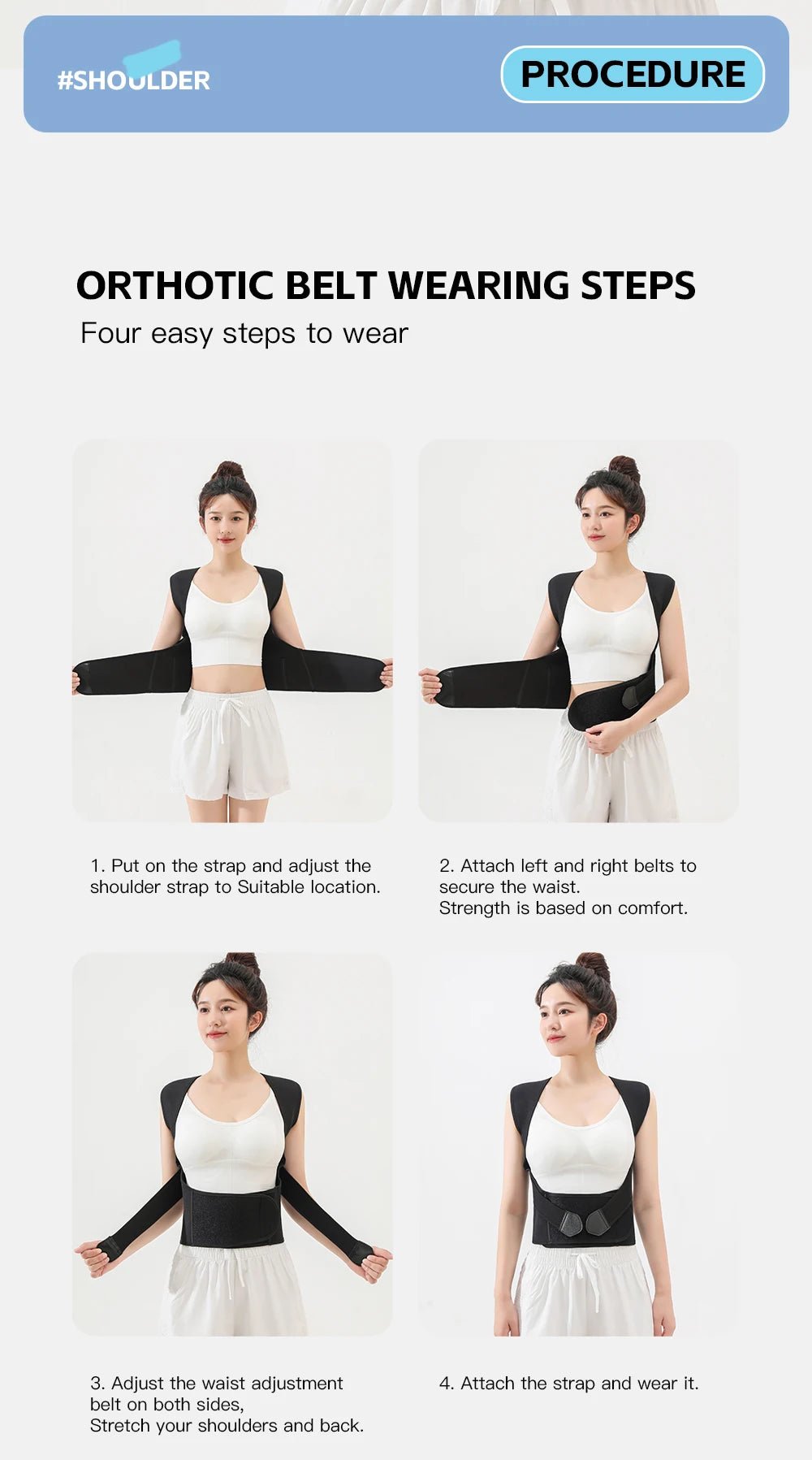 Back Brace Posture Corrector for Women and Men, Shoulder Straightener Adjustable Full Back Support Upper and Lower Pain Relief - Ammpoure