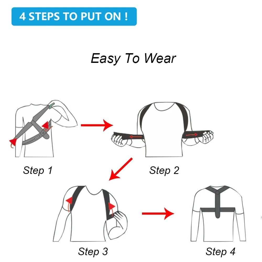Back Posture Correction Belt Hunchback Corrector Adult Men and Women Sitting Posture Correction Belt Shoulder Straight Back - Ammpoure