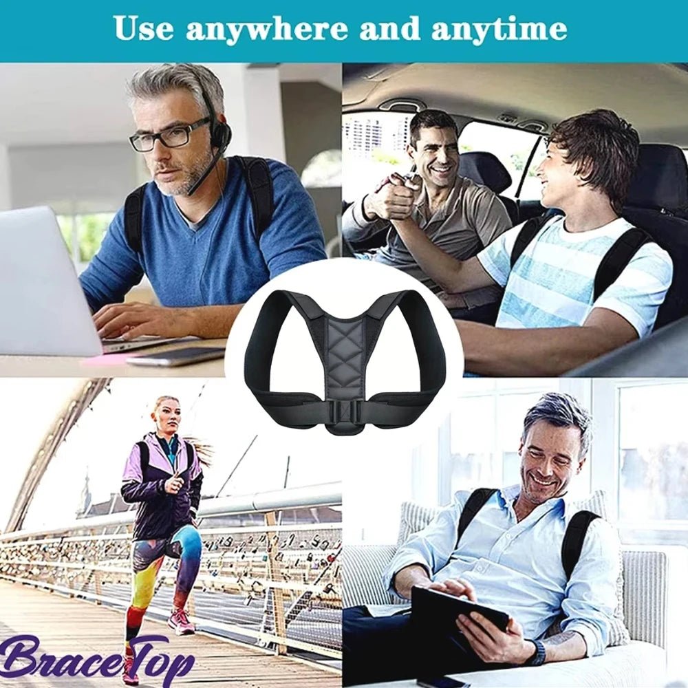 Back Posture Correction Belt Hunchback Corrector Adult Men and Women Sitting Posture Correction Belt Shoulder Straight Back - Ammpoure