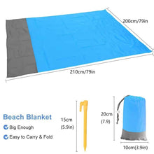 Load image into Gallery viewer, Beach Blanket Sandproof 200 X 210cm Waterproof Beach Mat Lightweight Picnic Blanket for Travel Hiking Sports - Ammpoure Wellbeing 🇬🇧
