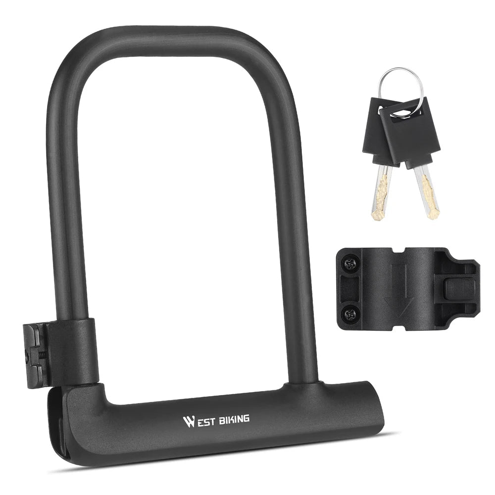 Bicycle U Lock Portables Mountain Road Bike Padlock Anti - theft Security Scooter Motorcycle Lock Cycling Accessories - Ammpoure