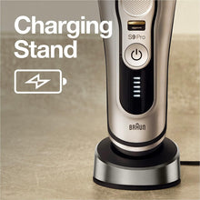 Load image into Gallery viewer, Braun Series 9 Pro Electric Shaver With 4+1 Head, ProLift Trimmer, Charging Stand &amp; Travel Case, Sonic Technology, UK 2 Pin Plug, 9417s, Silver Razor, Rated Which Best Buy - Ammpoure Wellbeing
