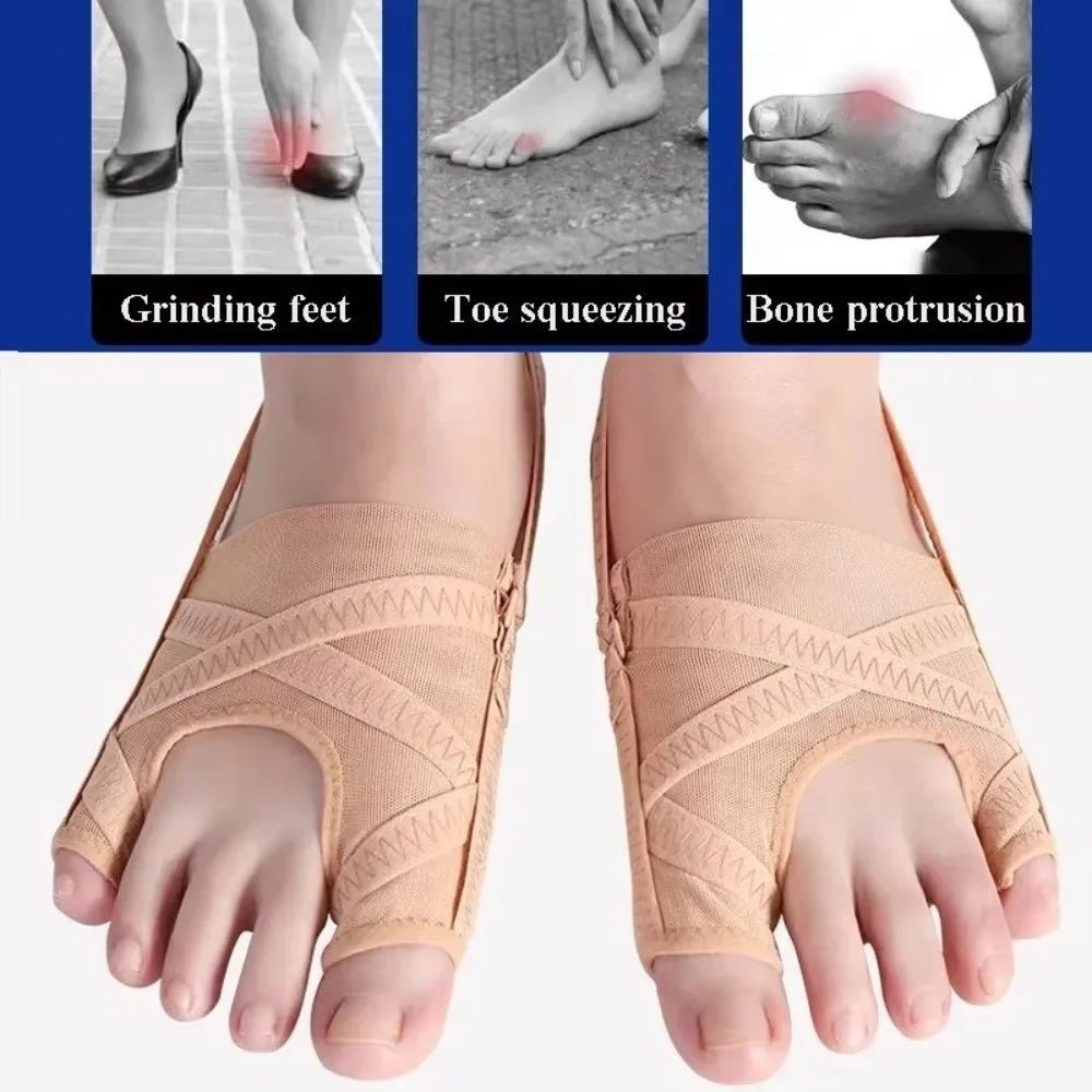 Bunion Corrector Breathable 4 Gears Adjustable Toe Valgus Corrector Comfortable Fabric Toe Orthotics Brace Men/Women - Ammpoure