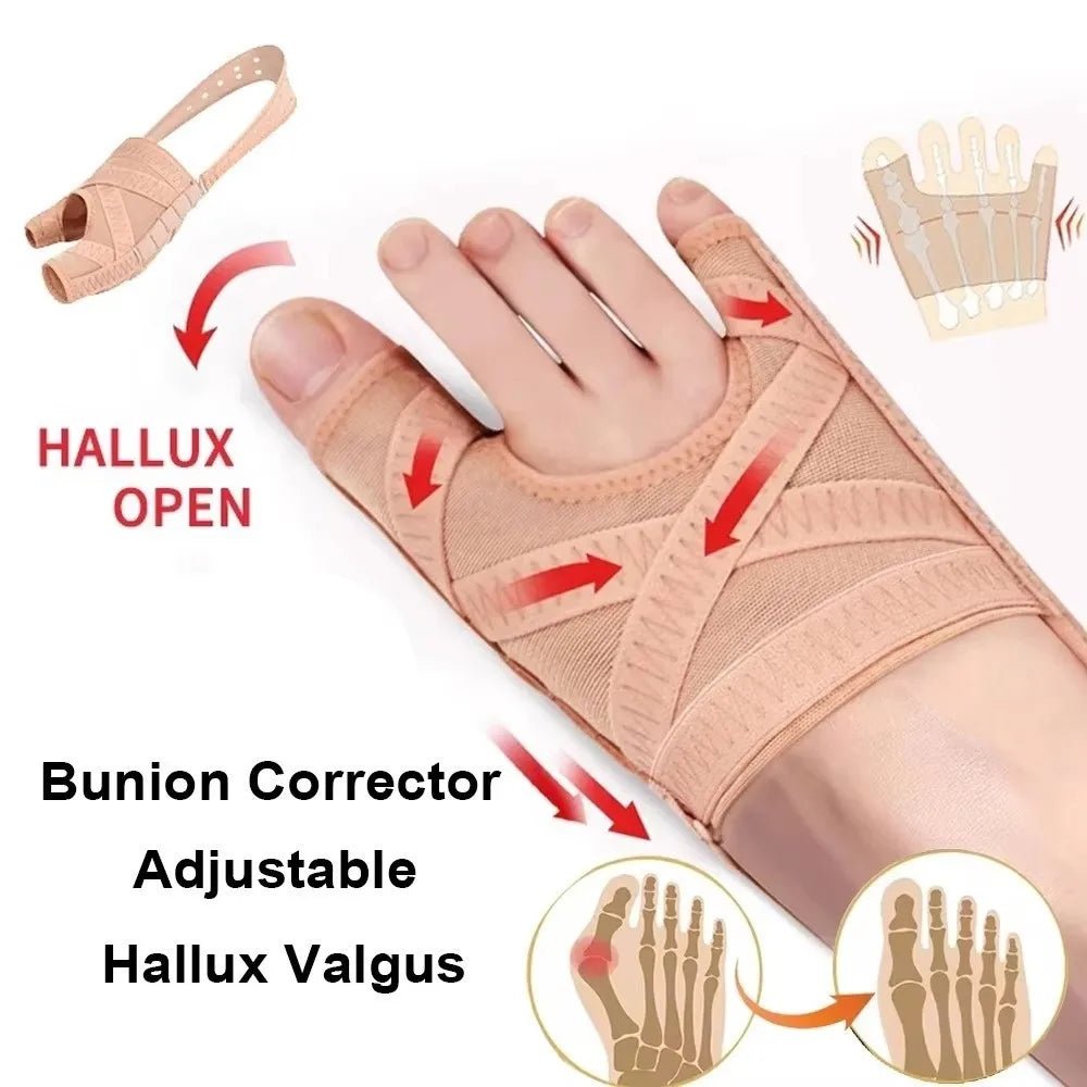 Bunion Corrector Breathable 4 Gears Adjustable Toe Valgus Corrector Comfortable Fabric Toe Orthotics Brace Men/Women - Ammpoure