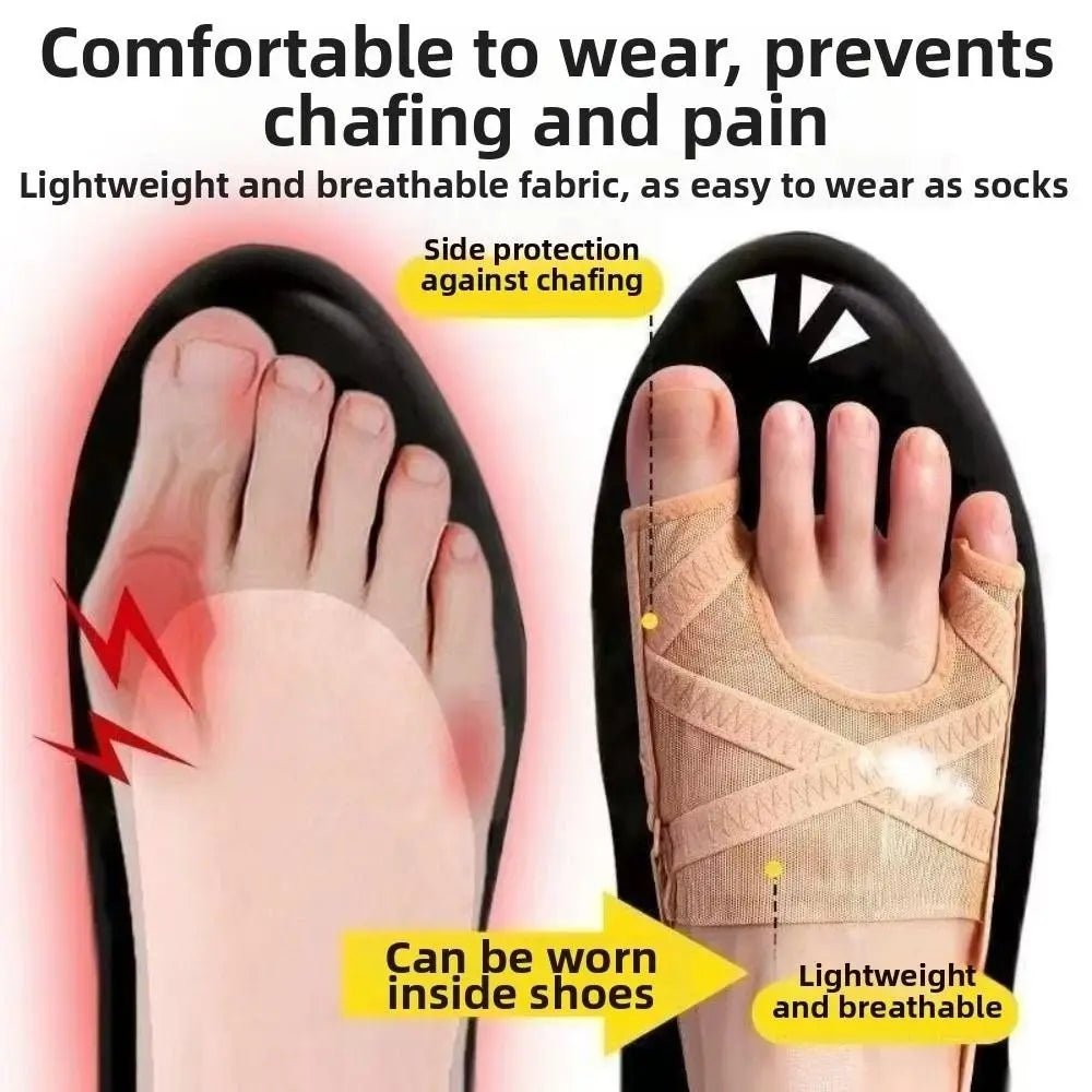 Bunion Corrector Breathable 4 Gears Adjustable Toe Valgus Corrector Comfortable Fabric Toe Orthotics Brace Men/Women - Ammpoure
