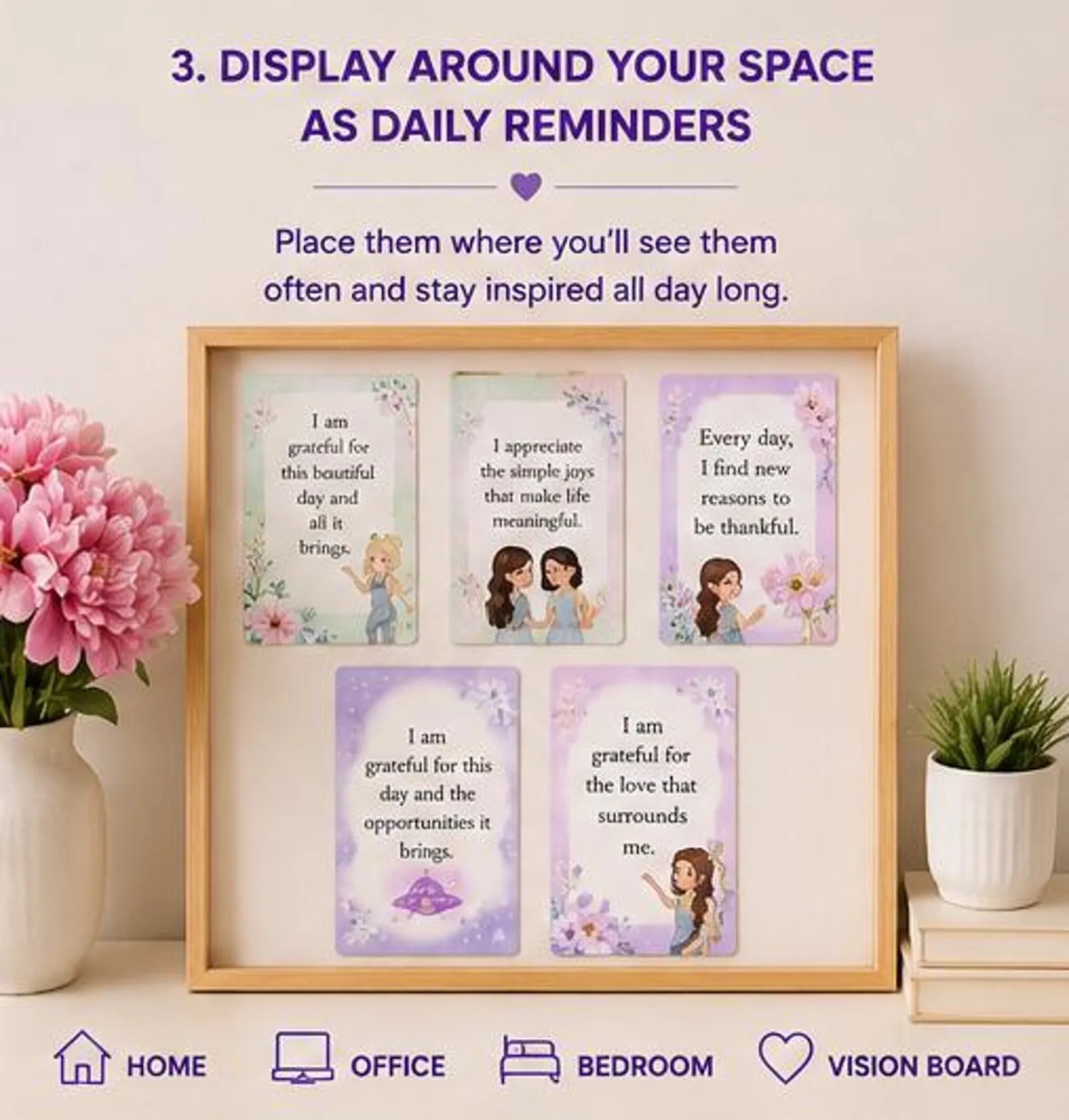 Calming Affirmation Cards Printable, Mindfulness Quotes Template for Anxiety Relief, Mental Health Checklist, Daily Meditation Deck PDF - Ammpoure