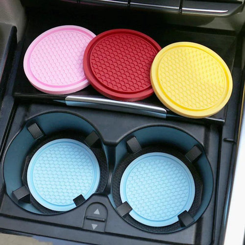 Car Coasters PVC Travel Auto Cup Holder Insert Coaster Anti Slip Vehicle Interior Accessories Cup Mats - Ammpoure Wellbeing 🇬🇧