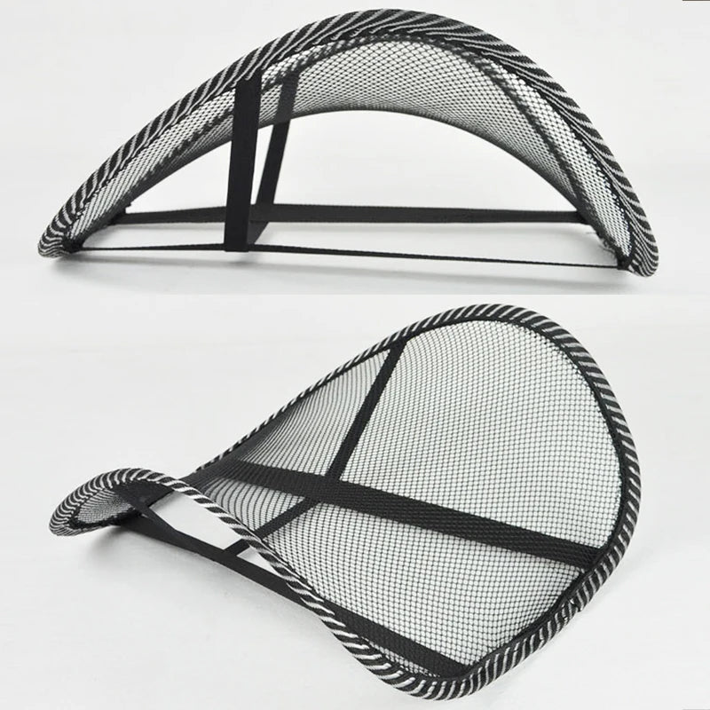 Car Seat Chair Back Cushion Mesh Lumbar Back Brace Car Seat Chair Cushion Massage Back Cushion Pad Support Home Office - Ammpoure