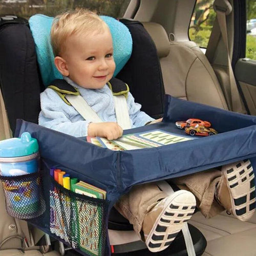 Car Seat Travel Tray Safety Seat Play Table Organizer Storage Snacks Toys Cup Holder Waterproof For Baby Children Kids Stroller - Ammpoure Wellbeing 🇬🇧