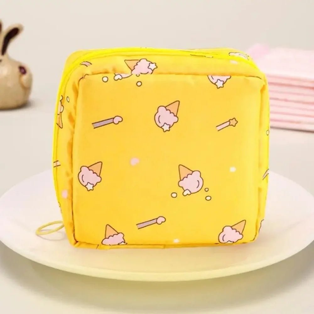 Cartoon Pattern Sanitary Napkin USA Bag Women Sanitary Napkin Tampon Storage Bag Portable Waterproof Multifunction Organizer Pouch - Ammpoure