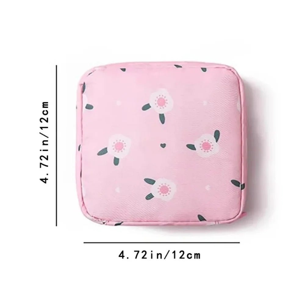 Cartoon Pattern Sanitary Napkin USA Bag Women Sanitary Napkin Tampon Storage Bag Portable Waterproof Multifunction Organizer Pouch - Ammpoure