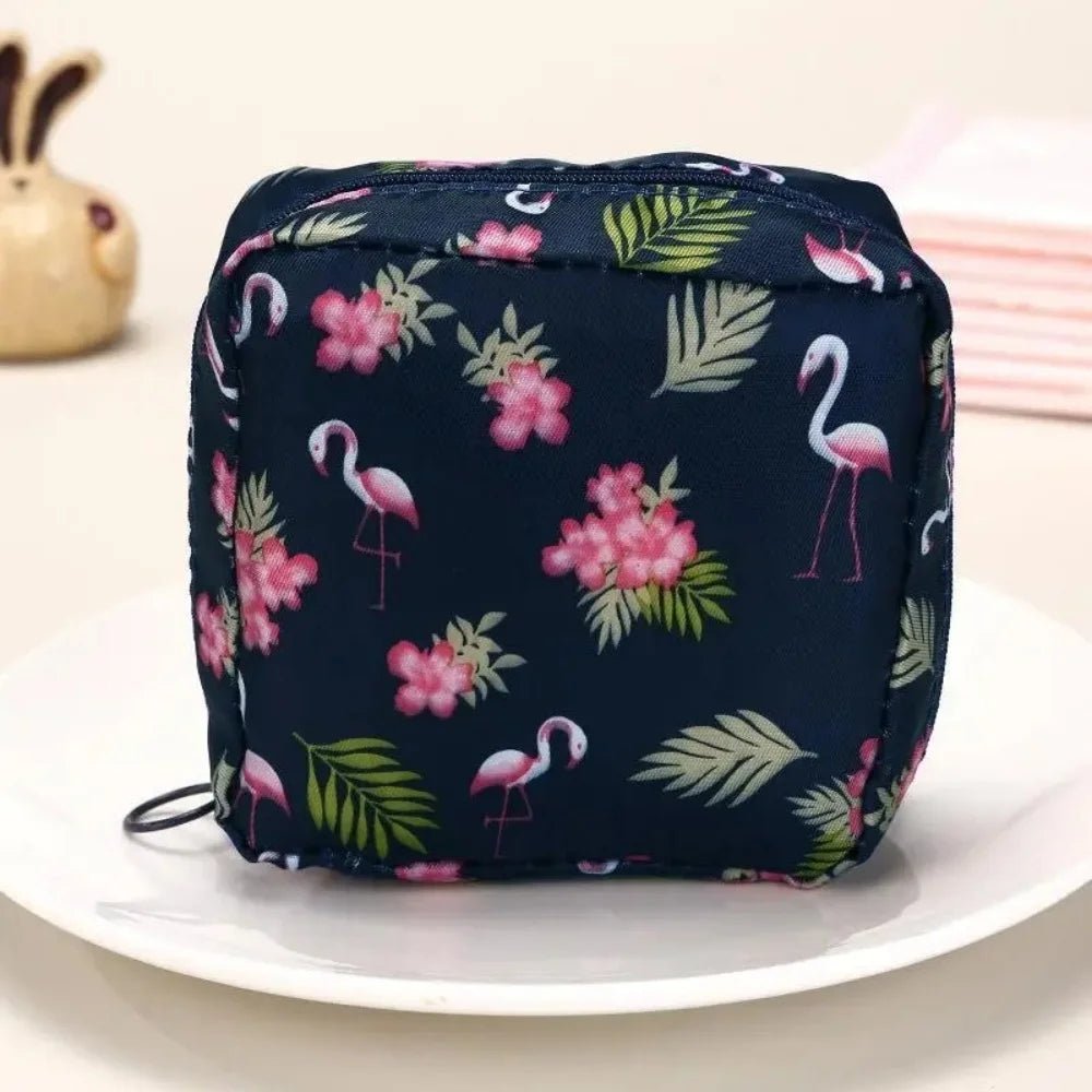Cartoon Pattern Sanitary Napkin USA Bag Women Sanitary Napkin Tampon Storage Bag Portable Waterproof Multifunction Organizer Pouch - Ammpoure