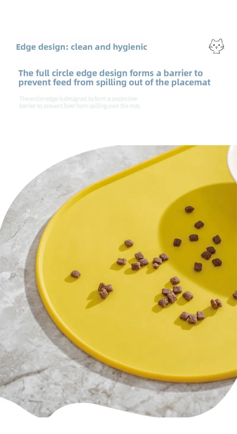 Cat Feeding Mat USA Non-Slip Waterproof Pet Food Mat for Cat & Dog Bowls, Ideal for Multipet Households & Dog Owners - Ammpoure