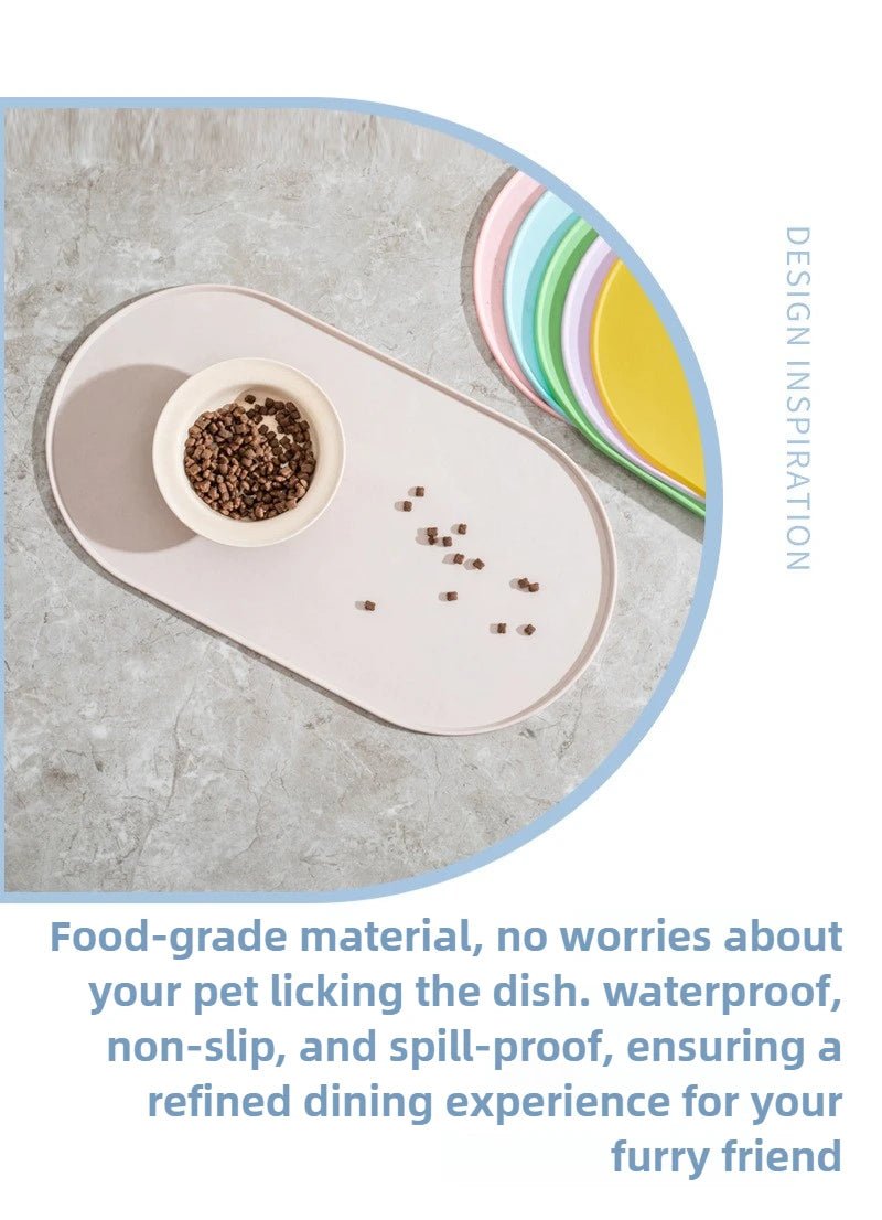Cat Feeding Mat USA Non-Slip Waterproof Pet Food Mat for Cat & Dog Bowls, Ideal for Multipet Households & Dog Owners - Ammpoure