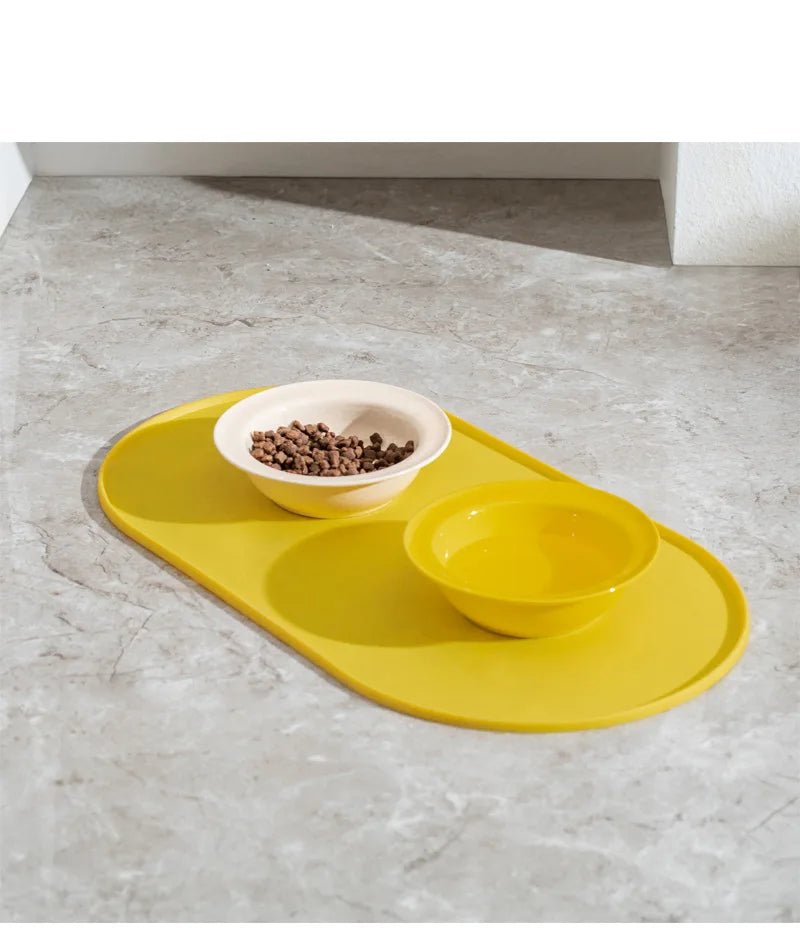 Cat Feeding Mat USA Non-Slip Waterproof Pet Food Mat for Cat & Dog Bowls, Ideal for Multipet Households & Dog Owners - Ammpoure
