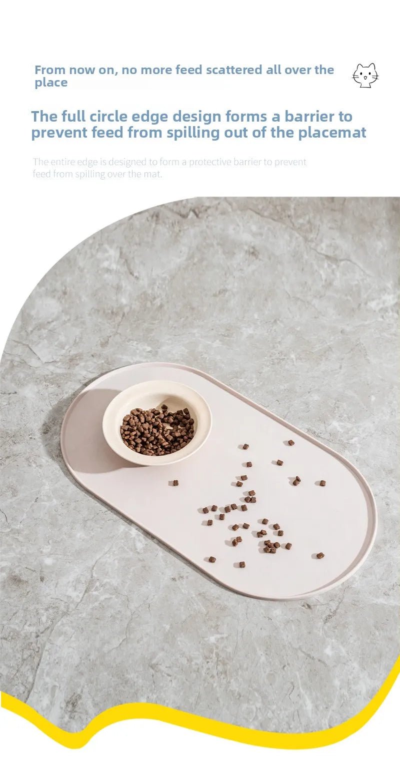 Cat Feeding Mat USA Non-Slip Waterproof Pet Food Mat for Cat & Dog Bowls, Ideal for Multipet Households & Dog Owners - Ammpoure
