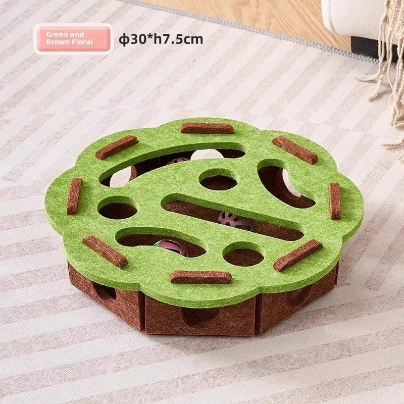 Cat Puzzle Toy Felt Puzzle Box Cat Exercise Toy With Ball Indoor Sports Entertainment Hunting Cat Toys For Indoor Cats - Ammpoure