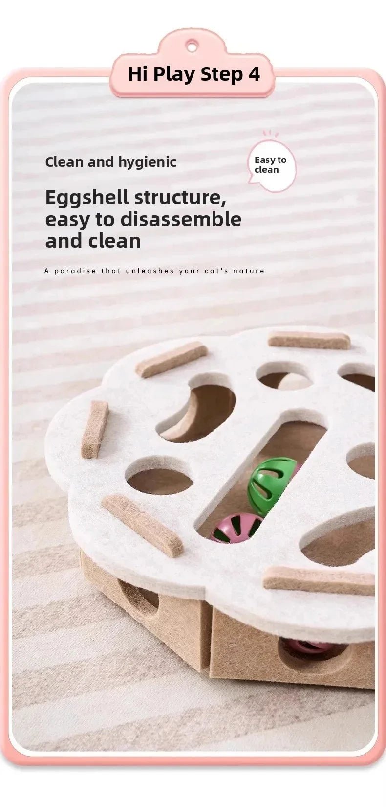 Cat Puzzle Toy Felt Puzzle Box Cat Exercise Toy With Ball Indoor Sports Entertainment Hunting Cat Toys For Indoor Cats - Ammpoure