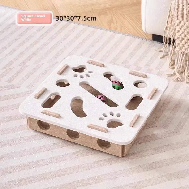 Cat Puzzle Toy Felt Puzzle Box Cat Exercise Toy With Ball Indoor Sports Entertainment Hunting Cat Toys For Indoor Cats - Ammpoure
