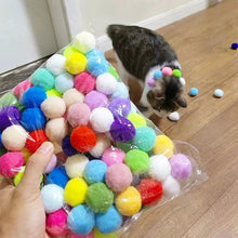 Load image into Gallery viewer, Cat Toys Interactive Launch Training Creative Kittens Mini Pompoms Games Stretch Plush Ball Toys Cat Supplies Pet Accessories - Ammpoure Wellbeing 🇬🇧
