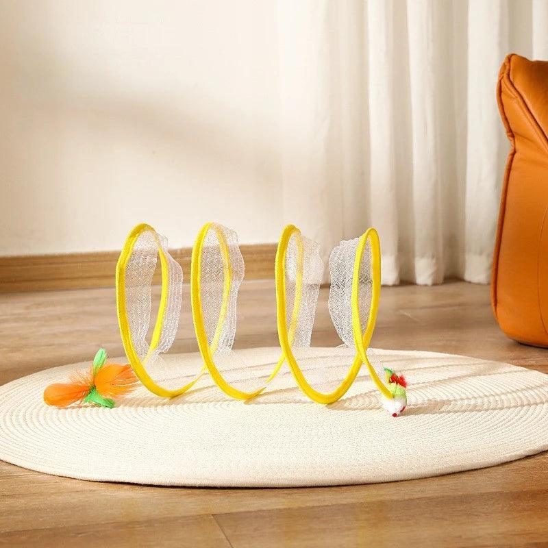 Cat Tunnel For Indoor Cats Collapsible Toy Coil Spiral Colorful Springs Cat Pet Crinkle Tunnels For Indoor Pet Supplies - Ammpoure Wellbeing