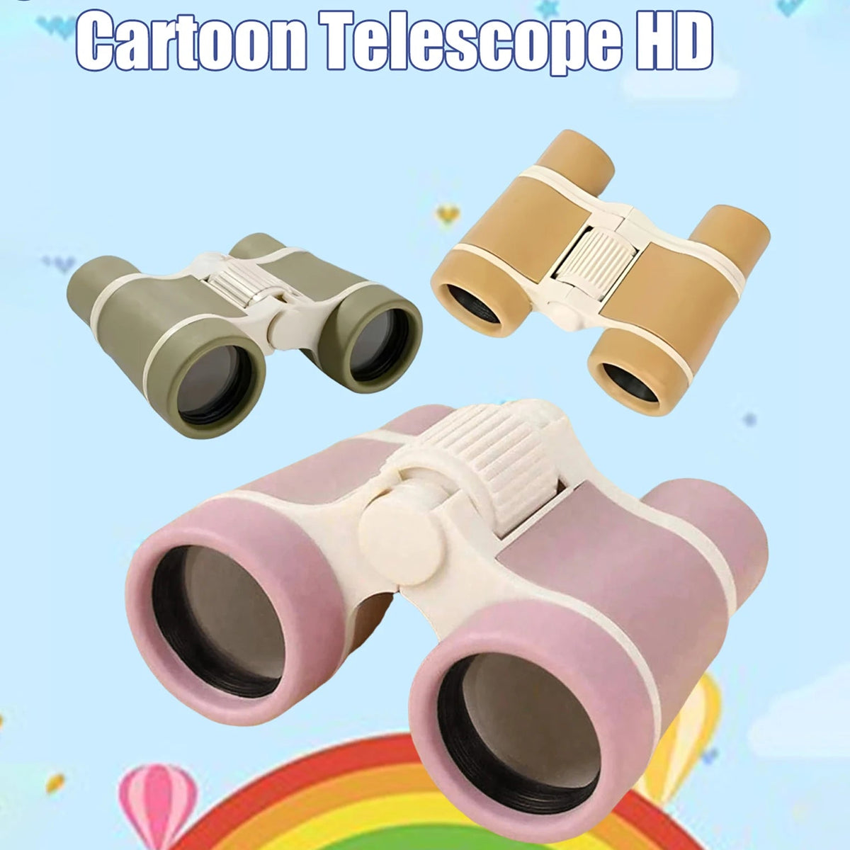 Children’s Magnification Jungle Binoculars USA Portable Shockproof Telescope & Magnifying Glass for Birthday Gifts, Hiking & Camping - Ammpoure