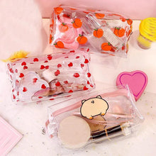 Load image into Gallery viewer, Clear Makeup Bag Fashion Transparent Travel Portable Mini Wash Storage Bags Strawberry Flower Print Women Zipper Cosmetic Bag - Ammpoure Wellbeing 🇬🇧
