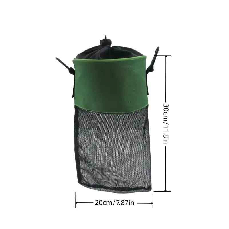 Clothespin Storage Bag Hanging Grid Clothespin Storage Bag Outdoor Drawstring Clothespin Organization Bag Household Supplies - Ammpoure