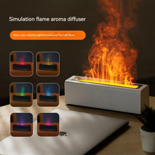 Colorful Simulation Flame Diffuser USB Plug-in Fragrance Office Home Flame Humidification Diffuser Diffuser - Ammpoure Wellbeing