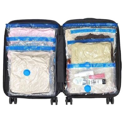 Compression Storage Bags 40 x 60cm — Pack of 6 Roll-Up Space Saver Bags UK - Ammpoure
