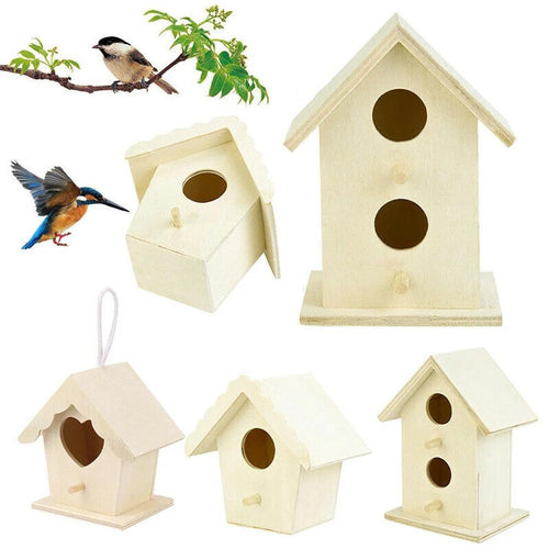 Creative Wooden Hummingbird House With Hanging Rope Home Gardening 6 Decoration Bird's Small Hot Nest Diy Types - Ammpoure Wellbeing 🇬🇧