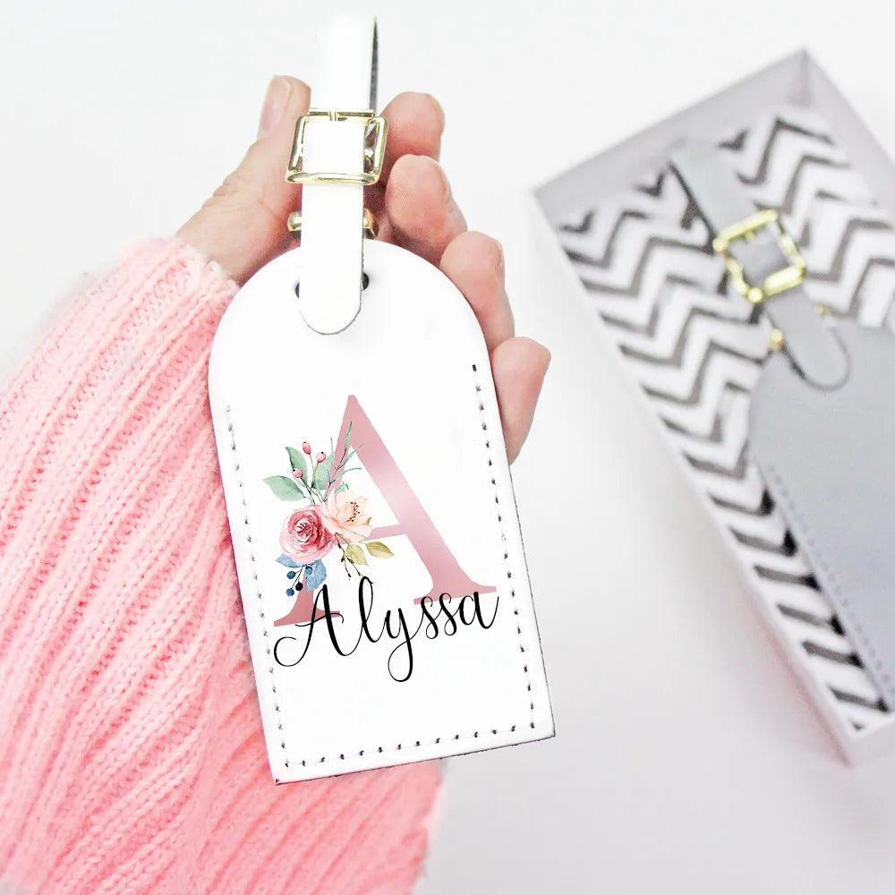 Custom Name Pu Leather Luggage Tag Suitcase Identifier Label Baggage Boarding Tags Travel Accessorie Gift for Her - Ammpoure Wellbeing